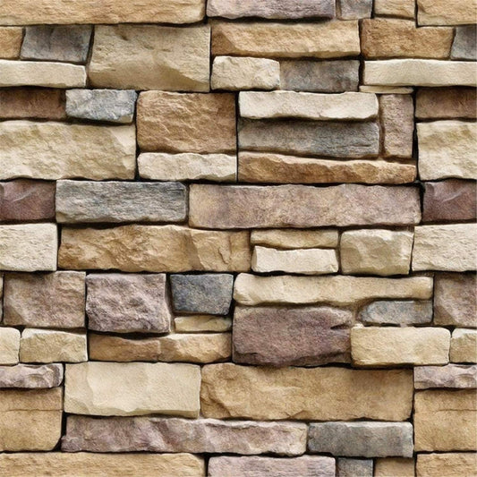 18"X120" Brick Wallpaper Peel and Stick Modern Stone Contact Paper Backsplash Self-Adhesive Wall Paper Kitchen Bedroom Accent Wall Brown Beige Removable Wallpaper